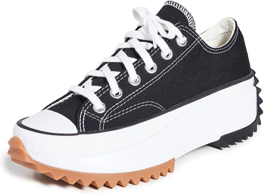 Converse Women's Run Star Hike Ox Sneakers, Black/ White/ Gum, 10 Medium US