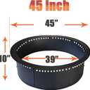 SoulMate Outdoor 45-Inch Outer/39-Inch Inner Fire Pit Ring Smokeless,Duty Solid Metal Steel Round Firepit Rim Insert for DIY Fire Pits, Outdoor Above or In-Ground, Camping Garden Patio Backyard.
