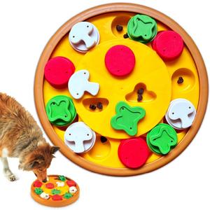 Brightkins Pizza Party! Treat Puzzle - Interactive Dog Toys, Dog Puzzle Toy and Slow Feeder, Enrichment Feeder for Dogs and Cats, Puppy Toys to Keep Them Busy, Cat Enrichment Puzzles ((Pack of 1))