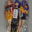 Kpop Demon Hunters Toys Dolls - Oilkas 11.8 inch Action Dolls Set,Includes Anime Style Waterproof Vinyl Stickers, Poseable Dolls with Movable Joints