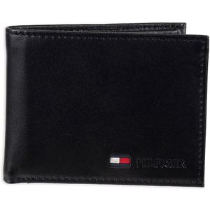 Tommy Hilfiger Men's Slim Leather Bifold Passcase Wallet with Removable ID Window
