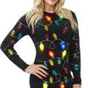 Giggling Getup Womens Light Up Ugly Christmas Sweater Dress with Light Up Bulb, Sweater Dresses for Women 2025 (X-Large)