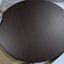 Casaphoria 46" Round Dining Table, Modern Wood Kitchen Table with Cone Shaped Strip Concave Base for Living Room & Dining Room, Easy Assembly Farmhouse Furniture for 4-6, Walnut