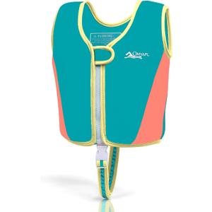OMYAFL Toddler Swim Vest Kids Floaties Boys Girls Swim Float Jacket Buoyancy Swimwear (Teal, Large(4-6yrs/45-60lbs))