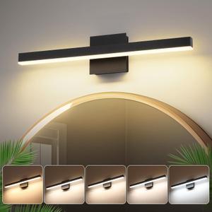 Joossnwell Vanity Light for Bathroom Lighting Fixtures Over Mirror 23.62 Inch Dimmable 5CCT Modern Vanity Lights Black Bathroom Light Bar Bath Wall Sconce ETL Certificated, 23.62 Inch Long