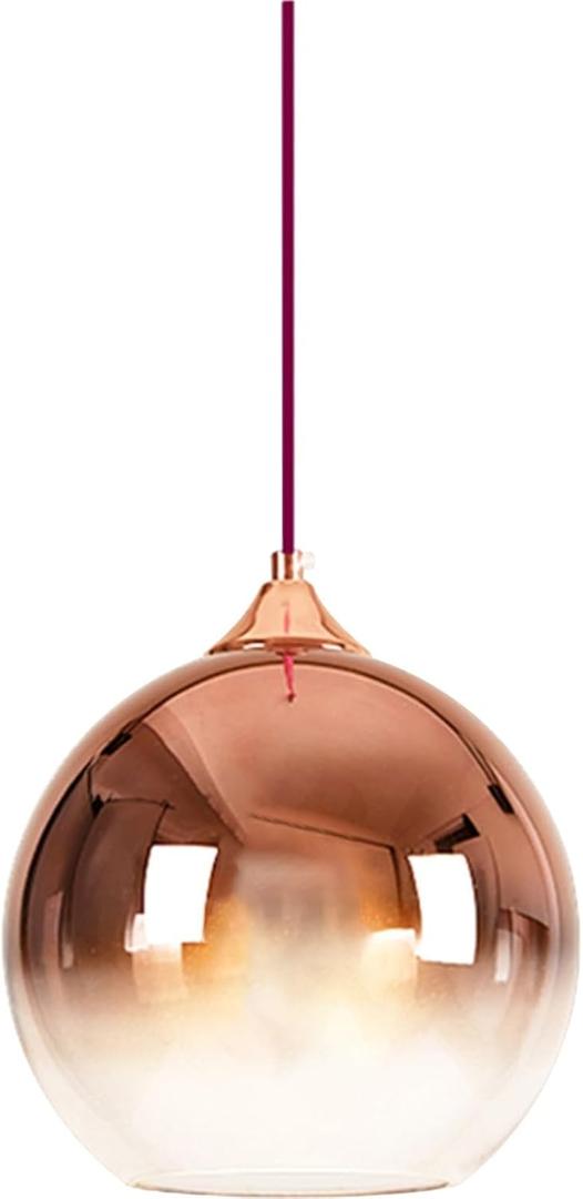 Modern Battery Operated Pendant Light,Battery Ceiling Light with Rechargeable Bulbs Remote Control 9 Colors Modes Dimmable Kitchen Island Bedroom Dining Room(Rose), One Size