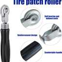 Tire Repair Patch Tool Kit Including 24pcs Tire Patch Plugs, Tungsten Buffing Wheel, Tire Patch Roller with 4mm Twist Drill Bits for Vehicle