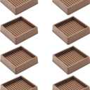 2X2 Rubber Caster Cups, Non Slip Furniture Pads, Anti-Slip Gripper, Anti Skid Furniture Feet, Anti Slide Floor Protector for Bed Couch Table Chair Stoppers - 8 Pack, Brown