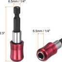 HARFINGTON 6pcs Magnetic Extension Chuck Adapter 2.5" 1/4 Inch Hex Shank Quick Release Bar Socket Screwdriver Bit Holder for Screwdriver Bits Nuts Drills Socket Driver Adapter