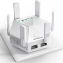2024 WiFi Extender Signal Booster for Home Powerful 6 Antennas WiFi Booster - up to 10000 sq.ft Coverage, 1200Mbps Dual Band 5GHz/2.4GHz Long Range Wireless Internet Booster WiFi Repeater (White)