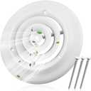 Therwen 1 PC 6 Inch Round Vent Cover, White Round Ceiling Diffuser with Screws HVAC Vent Duct Cover Replacement Exhaust Fan Covers for Home Office Kitchen Ventilation Use, Outer Dimensions: 9-15/16"