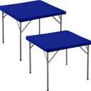 Square Fitted Tablecloth 34x34 Inch-2 Pack Royal Blue Card Elastic Spandex Table Cover-Small Stretch Folding Table Cloths Topper Cap for Kitchen Dining Picnic Patio Outdoor Party Tables