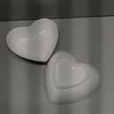 WHJY Set of 2 Porcelain Heart Shaped Bowls, 7 inches White Ceramic Dish Set for Valentines Day, Salad, Fruit, Cereal and Appetizer