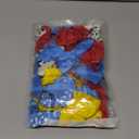 68Pcs Red Yellow Blue Toy Balloons 12 Inch Light Blue Cloud Cow Print Balloons for Baby's Birthday Story and Football Party Themed Decorations.