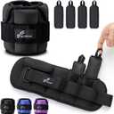 Sportneer Adjustable Ankle Weights  Portable Leg & Wrist Weight Cuffs, Wearable Fitness Weights for Gym, Home, Walking & Workouts (5 lbs x 2, Black)