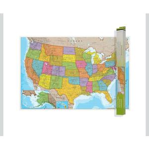 Room Mates Ocean Series USA Wall Map, Laminated Wall Map Poster, Educational Wall Art For Home, Classroom, or Office, Unique Gifts, 24” W x 17.5” H