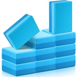 Liliful 10 Pcs Yoga Blocks Bulk Eva Foam Exercise Yoga Brick Soft Non Slip Surface Foam Blocks High Density Yoga Accessories for Workout Stability Balance Deepen Stretches Pilates 9''x6''x3''(Blue) Liliful 10 Pcs Yoga Blocks Bulk Eva Foam Exercise Yoga Brick Soft Non Slip Surface Foam Blocks High Density Yoga Accessories for Workout Stability Balance Deepen Stretches Pilates 9''x6''x3''(Blue)