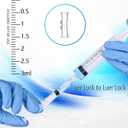 2 x 3 ml Luer Lock Syringe for Liquids, 10 Pcs Luer Connector, 10 Pack Syringe with Cap, Individually Wrapped