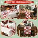 3 x OWENIE Christmas Table Runner, Vintage Style Christmas Table Decor with Classic Holiday Elements, 1336 Inch Linen Table Runner for Christmas Dinner, Party, Home Decor