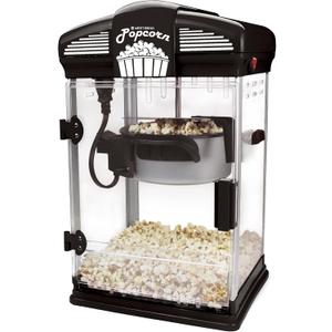 West Bend Stir Crazy Movie Theater Popcorn Popper, Gourmet Popcorn Maker Machine with Nonstick Popcorn Kettle, Measuring Tool and Popcorn Scoop for Popcorn Machine, 4 Qt., Black