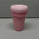 4 Pcs Reusable Tumbler with Lids, Plastic Iced Coffee Tumbler Glitter Travel Mug Cup for Smoothie Juices Birthday Party Cold Drink Coffee Cup. Different colors Pink