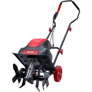 MZK 10-Amp 12-Inch Corded Electric Tiller/Cultivator for Gardening, 8-inch tillling Depth with Adjustable Wheels, Electric Garden Rototiller for Garden Soil Digging