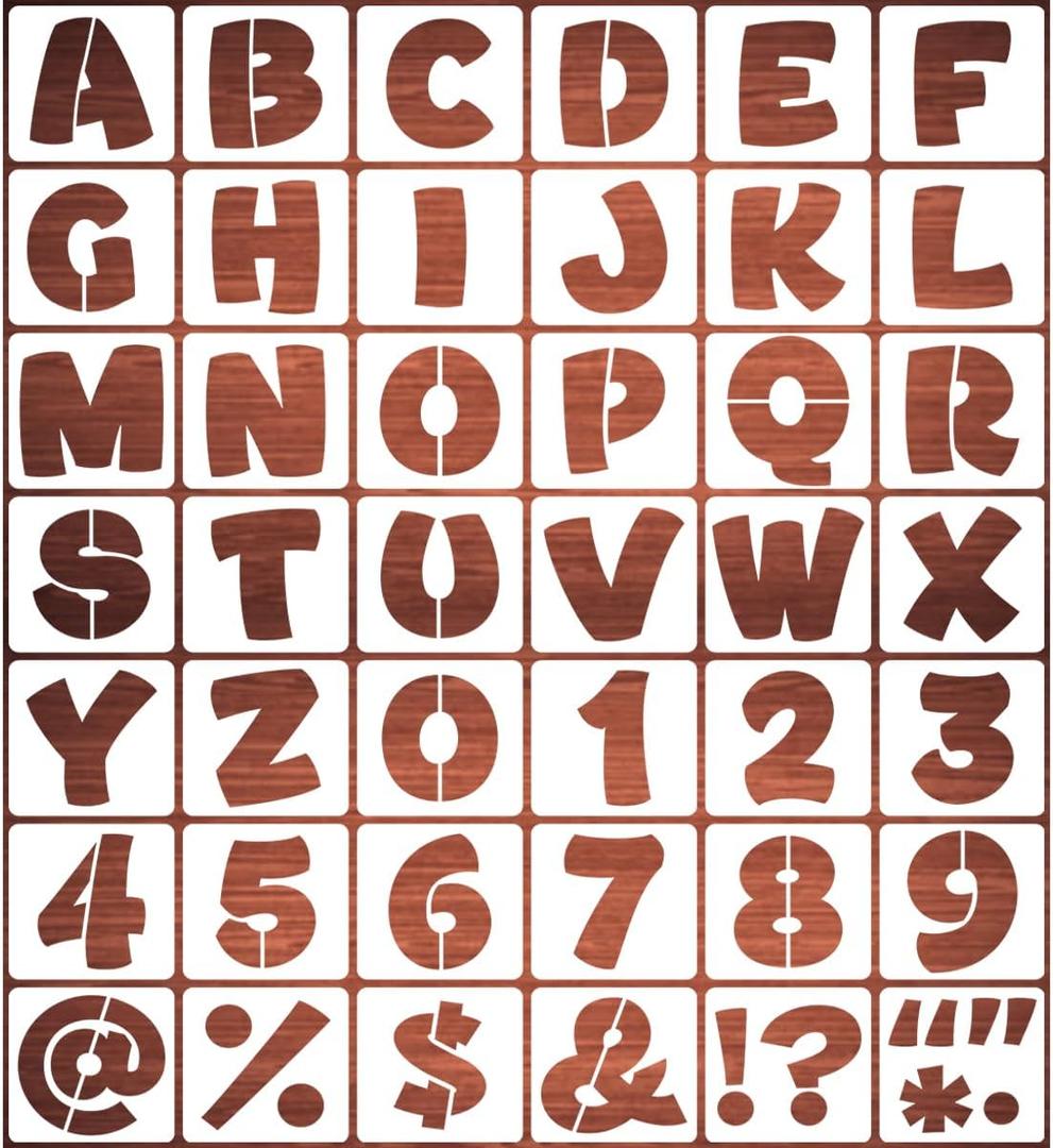 5 Inch Letter Stencils for Painting - 42 Pack Alphabet Letter and Number Stencil Templates with Signs for Painting, Reusable Letters and Numbers Stencils for Chalkboard Wood Signs & Wall Art
