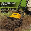 8.5AMP 12Inch Corded Tiller Cultivator 8-inch Depth Rototillers for Gardening, 360RPM Electric Garden Tiller with LT-201D Socket