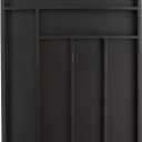 Juvale Bamboo Silverware Organizer for Drawer, Kitchen, 6 Slot Utensil Tray (Black, 17 x 11.75 x 1.75 In)