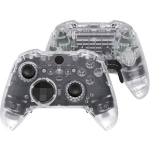 eXtremeRate Full Set Shell Buttons for Xbox One Elite Series 2 Controller, Clear Replacement Faceplate Back Plate Bottom Shell Case with Buttons for Xbox Elite Series 2 Core Controller - Model 1797