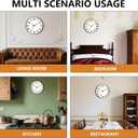 Woodgrain Wall Clocks Battery Operated 12 Inch, Large Easy-to-Read Silent Digital Wall Clock, Non Ticking Modern Vintage Analog Clock for Bedroom Living Room Bathroom Kitchen Office Gym,Brown