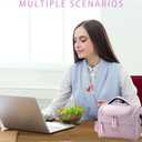 Insulated Lunch Bag for Women - Reusable Lunch Box for women - Leakproof Cooler Tote Bag Containers with Adjustable Shoulder Strap for Office Work Travel Picnic Outdoor (Purple)