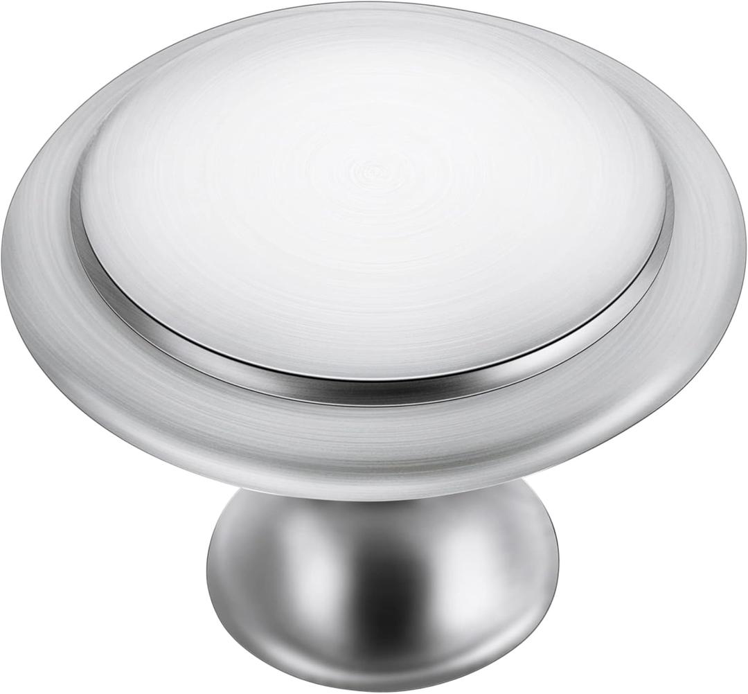 Ravinte 60 Pack Brushed Nickel Kitchen Cabinet Knobs 1-1/4 Inch Round Drawer Pulls Satin Nickel Stainless Steel Drawer Handles Door Hardware for Dresser Cabinets