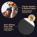 CasterMaster Non Slip Furniture Pads 3 Inch - Rubber Chair Leg Floor Protectors for Hardwood - Round Caster Cups & Couch Stoppers - Heavy Duty Feet Grippers (Black, Set of 4)