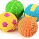 SCHITEC Squeaky Dog Toys, [4 Pack] Interactive Dog Balls with Squeaker for Medium Dogs, 2.8'' Soft Latex Rubber Bouncy Fetch Play Ball Toy