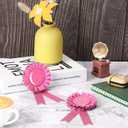 12 Pieces Blank Award Ribbon Prize 1st Place Rosette Medal Winner Victory Recognition Participation Ribbon for Competition Sport Event School Contest(Pink)