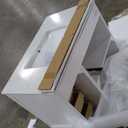 Bathroom Vanity with Sink, Solid Wood, Marble Top, Multiple Storage Drawers & Cabinet Shelf, Built-in Power Outlet