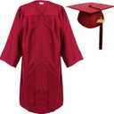 Newrara Graduation Gown Cap Tassel Set (XX-Large 57(6'0"-6'2"), Maroon)