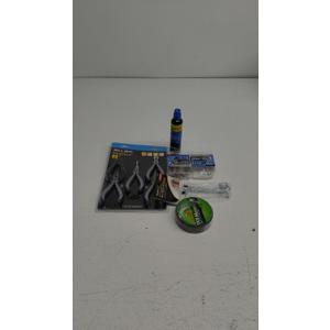 Pack of 6: 1) Allied 90554 Mini Pliers Set - 5 Piece; 2) Power Pro Premium Exterior Wood Screw 8 x 1-1/4-in; 3) Power Pro 10 x 3-1/2-in Epoxy Exterior Wood Screws (25-Per Box); 4) 4 in Peg Hooks, 4 Pcs; 5) Little Trees 2 Oz. Pump Spray Car, Home and Office Air Freshener, New Car; 6) Duck Colored Duct Tape