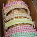 Cinnvoice 6 Pcs Easter Baskets with Handle and Liner Easter Eggs Hunt Woven Wicker Baskets Bulk Empty for Picnic Party Rattan Gift Baby's First Egg Hunt Storage Party Supplies(Colorful Plaid)