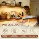 ROGMARS 72 Inches Long Walnut Floating Shelves with Led Light, 72 Inch set of 2