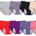 Washable & Reusable Leakproof Panties for Women Over 60 70#s with Incontinence Leakproof Ladies Underwear 8Pcs (Large, 8pcs Mixed Color)