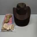 Leinuosen 53 Pcs Western Cowboy Party Decorations Cowboy Hats with Paisley Bandanas Clips Rope DIY Western Party Banner for Adults Birthday Home Farmhouse Country Theme Supplies Decor