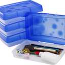 Storex Pencil Case, 8.38 x 5.63 x 2.5 Inches, Opaque Blue, Box of 12 (61623A12C)