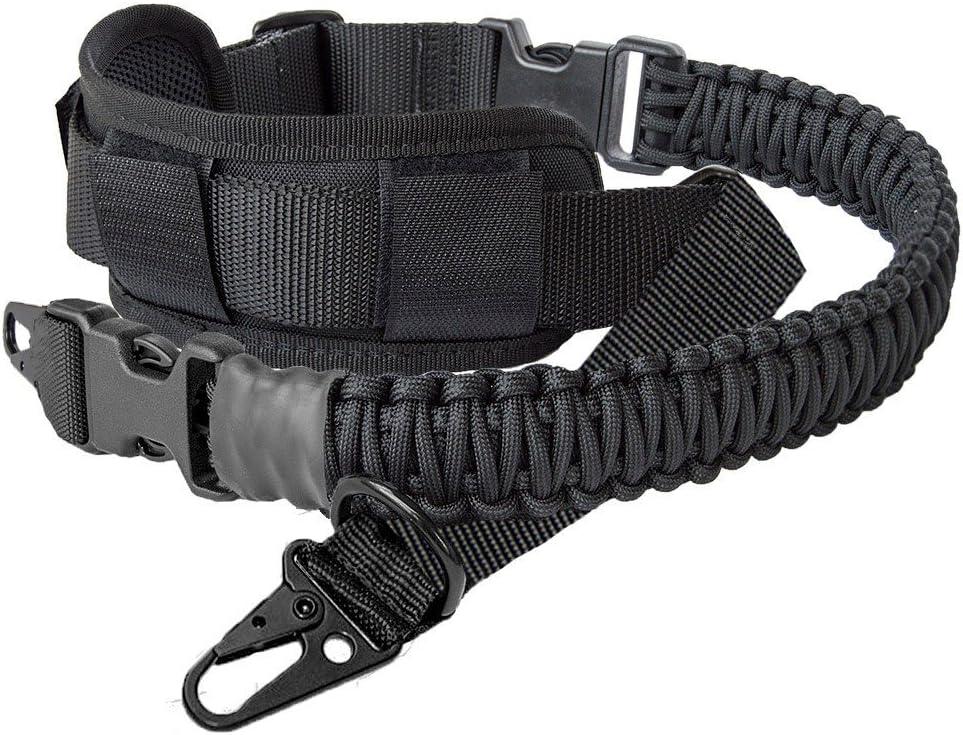 550 Paracord 2 Point Rifle Sling with Shoulder Pad, Adjustable Two Point Gun Strap