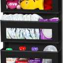 Simple Houseware 6 Clear Window Pocket Over Closet Door Storage Hanging Organizer for Bedroom, Bathroom, Pantry, Black