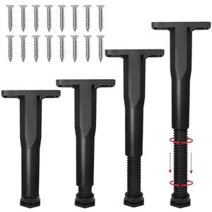 HARSKIYER 4 Pcs 8.3-15 Inch Adjustable Bed Frame Support Legs, Bed Center Support Bed Replacement Parts, Adjustable Height Legs for Slats, Sofa, Couch no screws