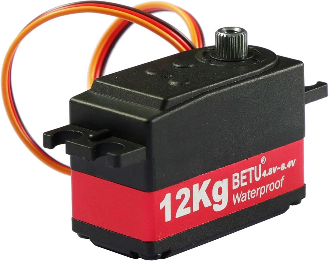 BETU Low Profile Servo, 12kg Metal Digital Servo, High Torque Servo Motor for 1/10 1/12 RC Vehicles On-Road Touring Drift Car Helicopter Model (180)