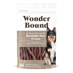 Wonder Bound Peanut Butter Flavor Dog Twist Sticks 55 Rawhide-Free Dog Treats