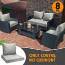 Mindsoft 4 Set Patio Cushion Covers Replacement Water UV Resistant Outdoor Cushion Slipcovers with Zipper Chair Seat Covers for Outdoor(24 x 21.3 inches,24 x 24 x 4.7 inches, (Silver Gray)